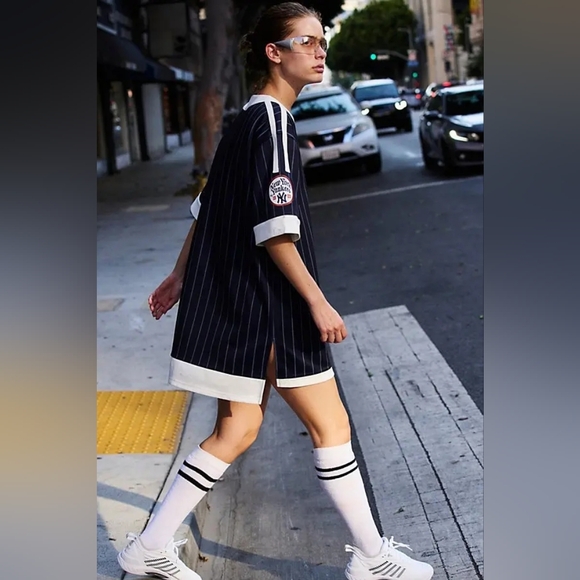 Free People Movement X The Wild Collective Yankees Stripe Tunic Dress Top Small - Picture 2 of 10